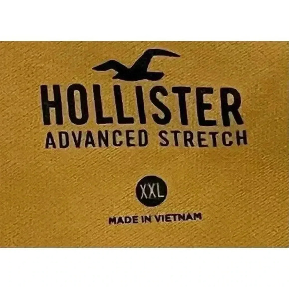 Hollister Short Sleeve Polo Logo Shirt Size XXL Advcd Stretch Dark Yellow NWOT - Picture 3 of 4